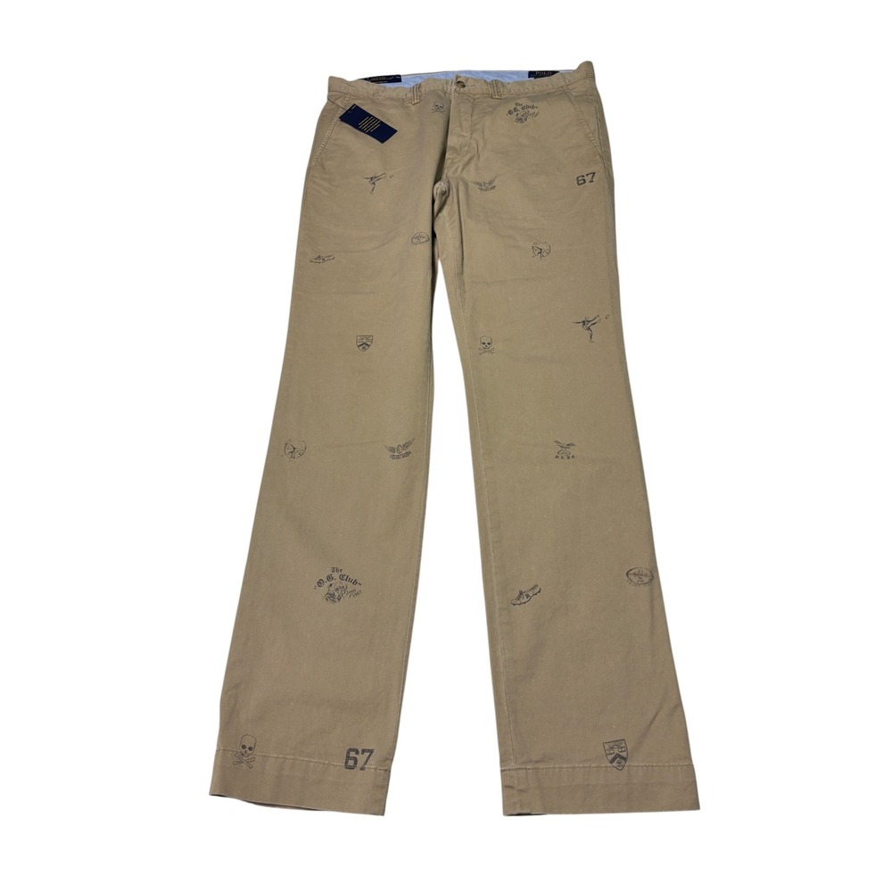 NWT Polo Ralph Lauren Mens 34x34 Stretch Slim Fit Multi Motif Print Chino Pants